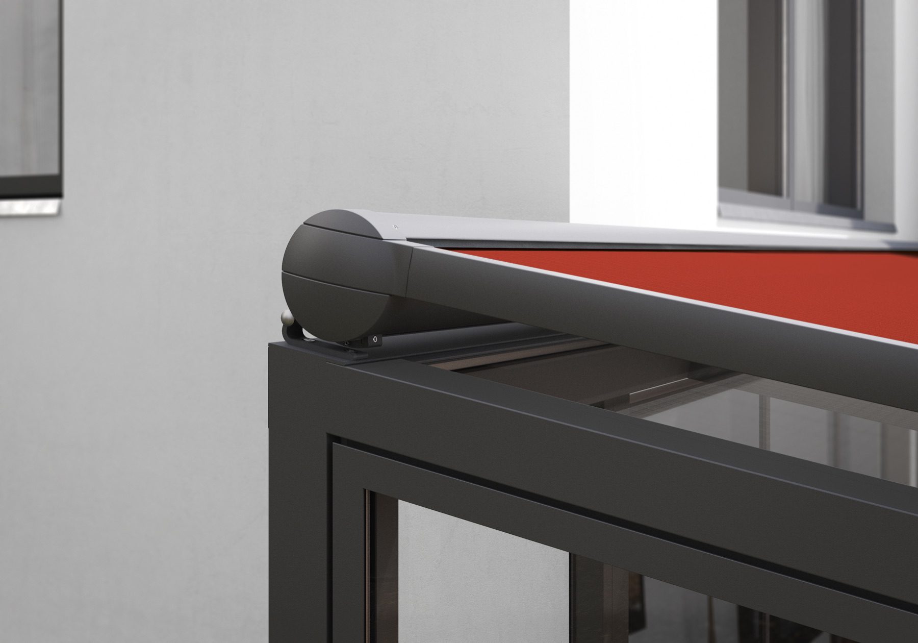 markilux 8800 Aufglasmarkise, runde Kassette anthrazit